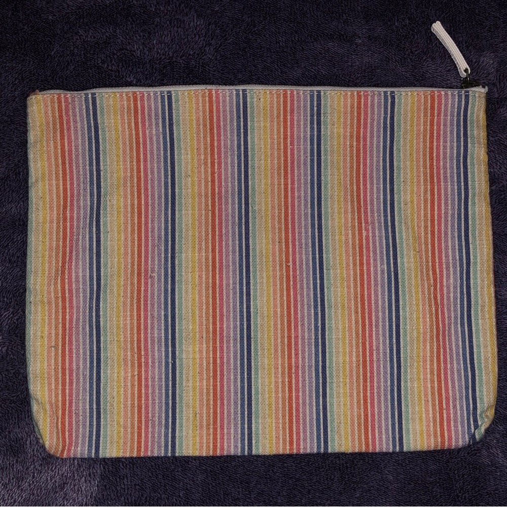 Marine Layer Rainbow stripe pouch bag